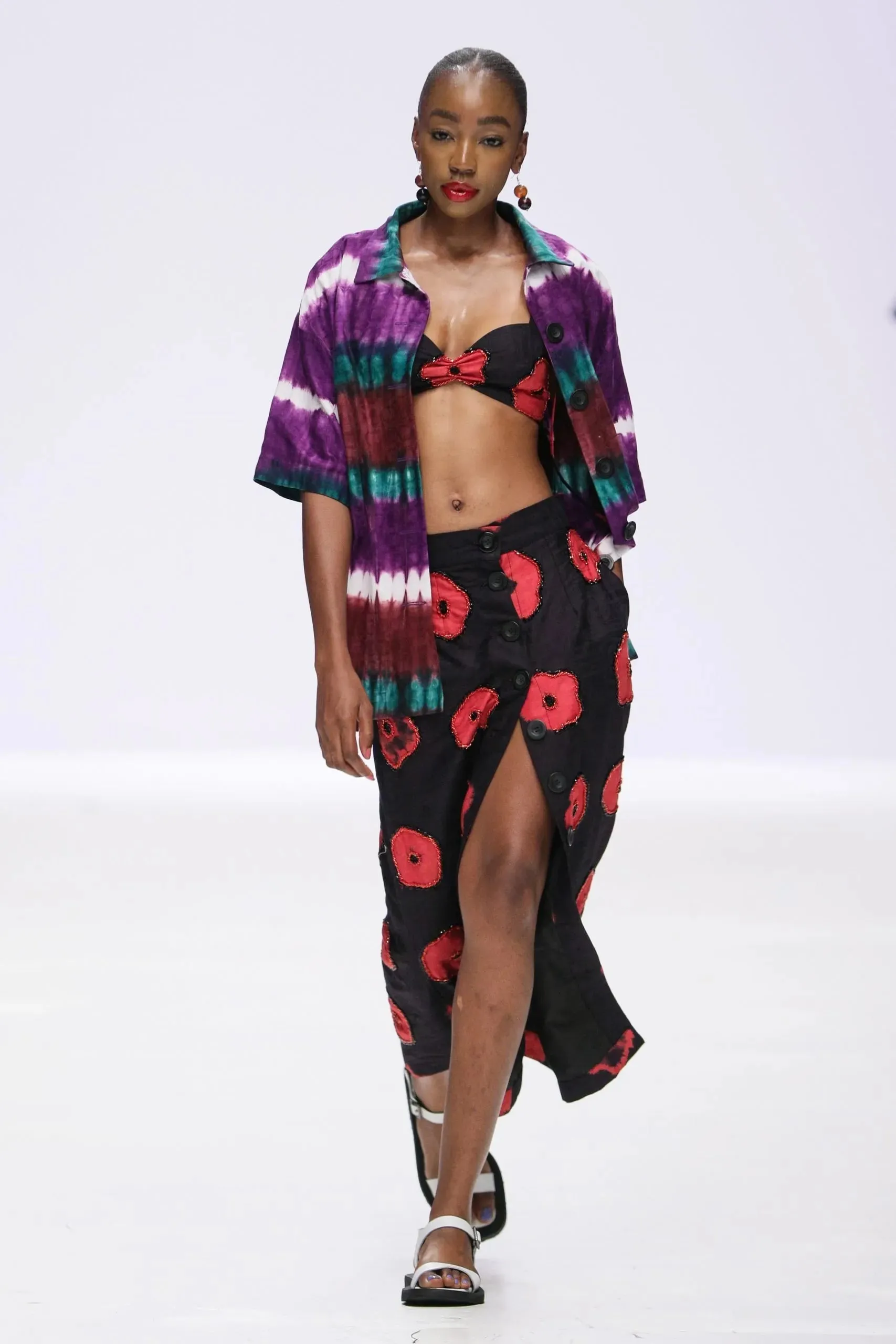 Abiola Olusola EMIKO TOP, HAND-BEADED FLORAL PRINT BRALETTE