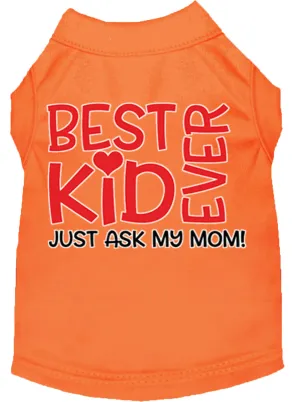 Ask My Parents Screen Print Dog Shirt Orange Xxxl