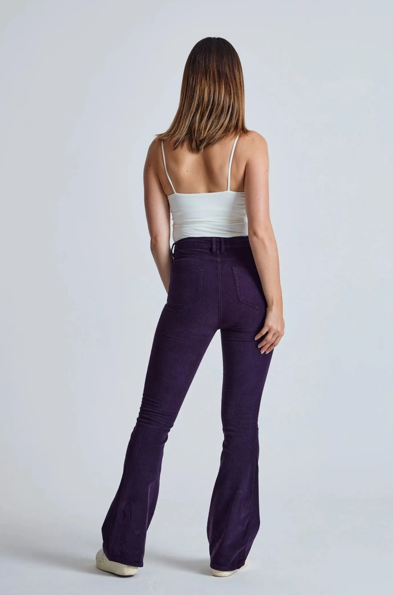 Aubergine Baby Mavis High Waisted Skinny Flared Jeans - GOTS Certified Organic Cotton and Elastane