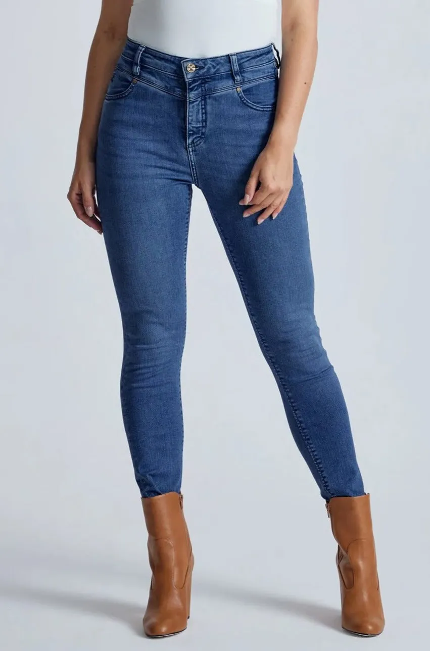 Azure Nina High Waisted Skinny Jeans - GOTS Certified Organic Cotton and Recycled Polyester