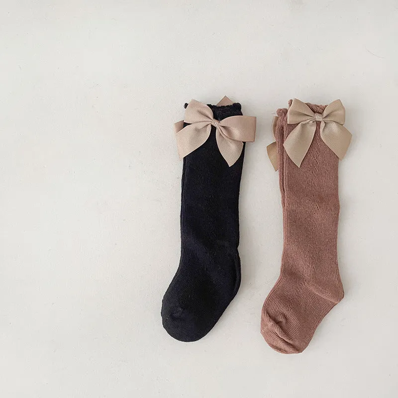 Baby Kid Girls Solid Color Bow Accessories Socks Wholesale 230828207