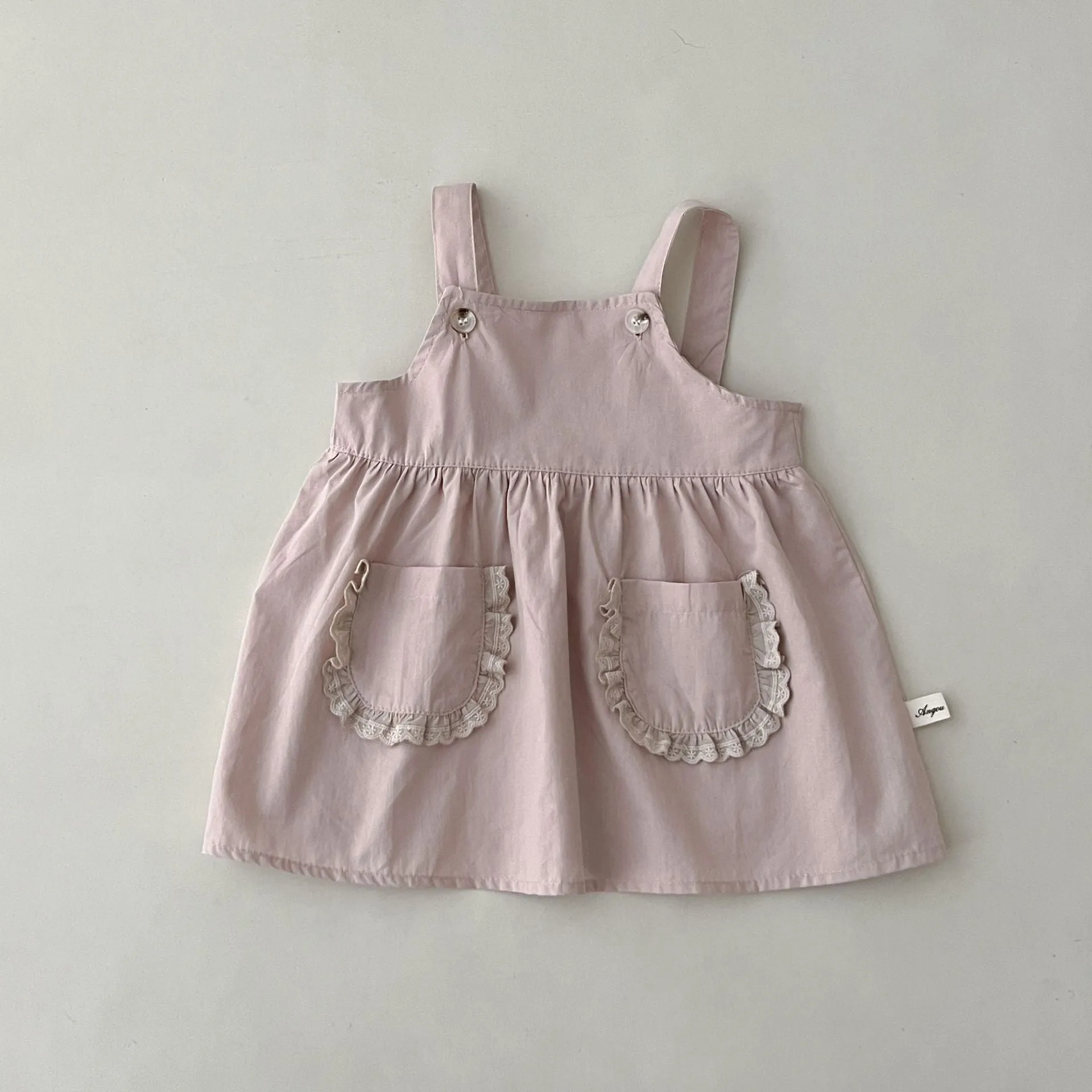 Baby Kid Girls Solid Color Dresses Wholesale 24030115