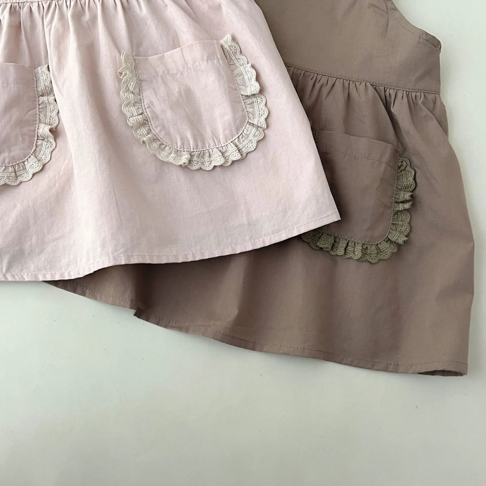 Baby Kid Girls Solid Color Dresses Wholesale 24030115