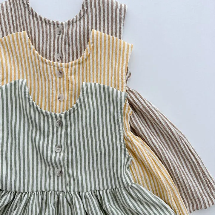 Baby Kid Girls Striped Cartoon Dresses Wholesale 24030130