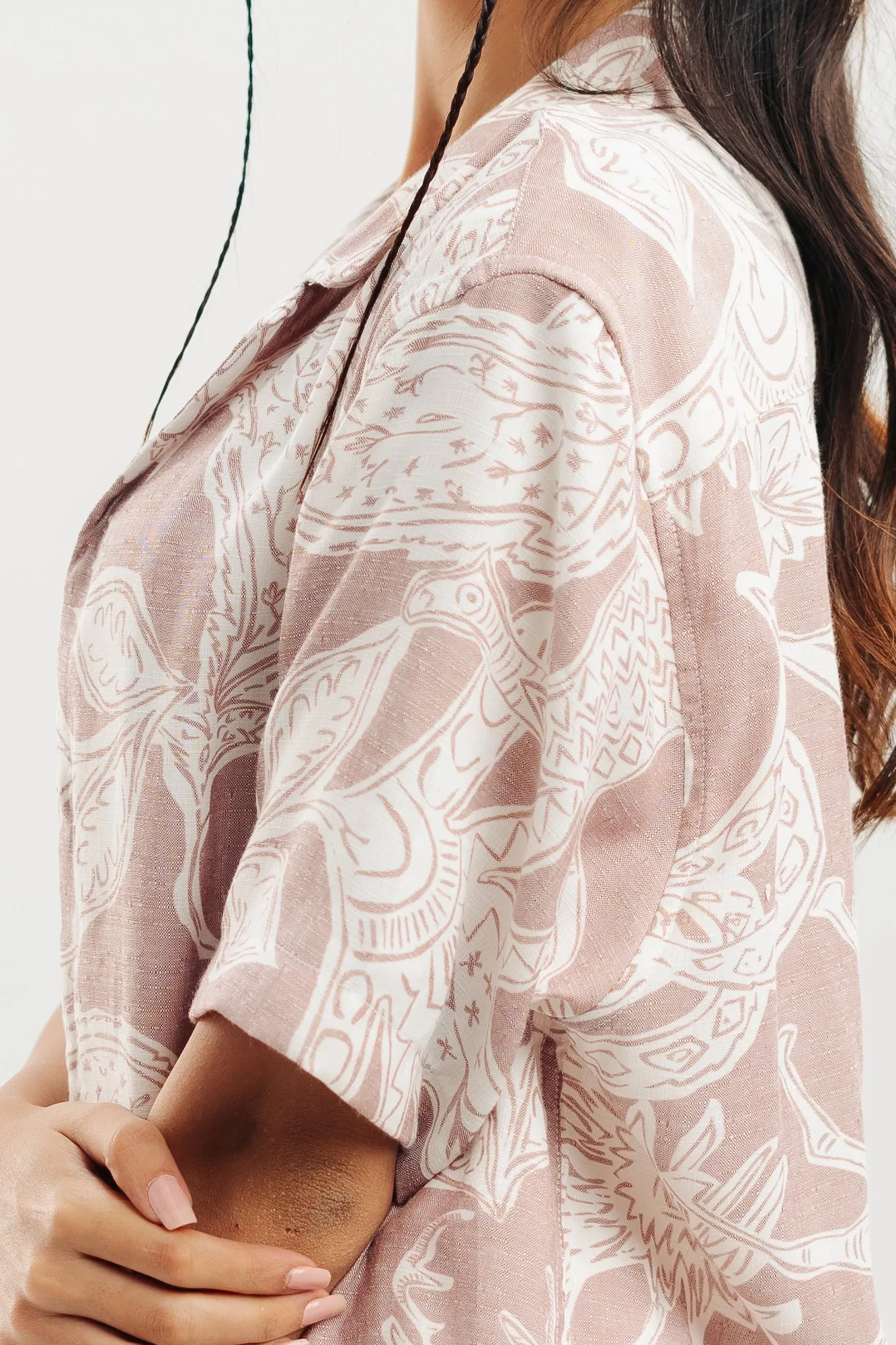 Beige Abstract Print Shirt