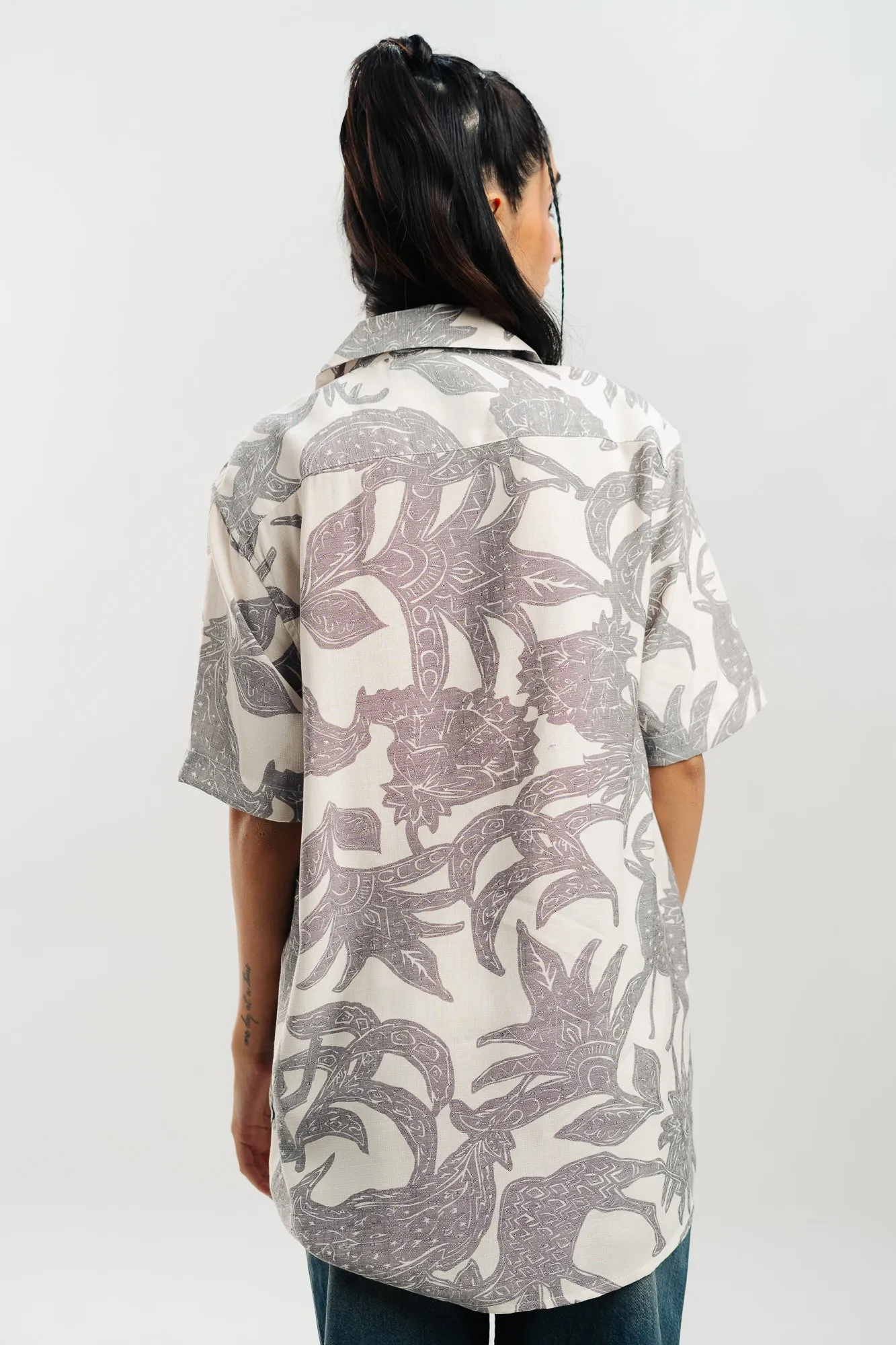 Black Abstract Print Shirt