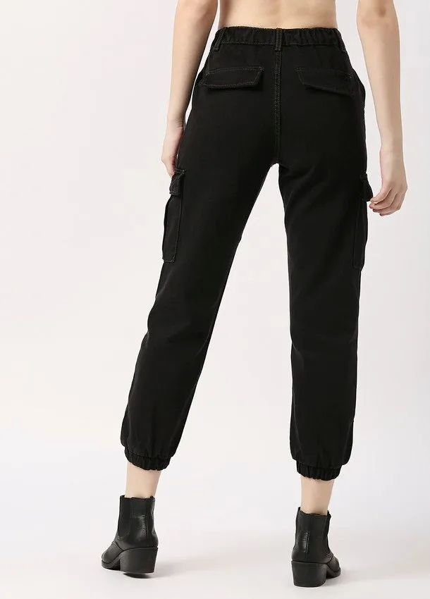 Black Zurich Cotton Denim Jogger