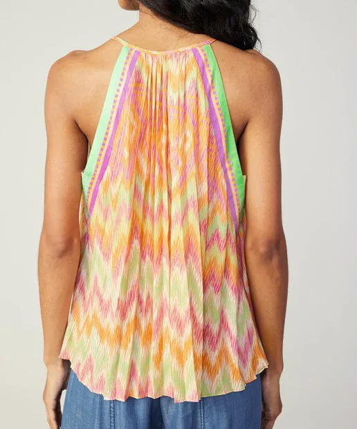 Boho Halter Neck Top - Orange Multi