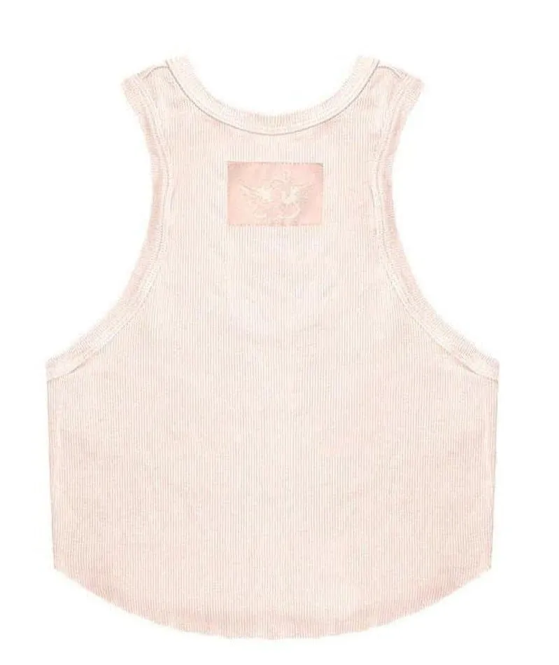 Boys Lie Rose Pink Ribbed Tank Top