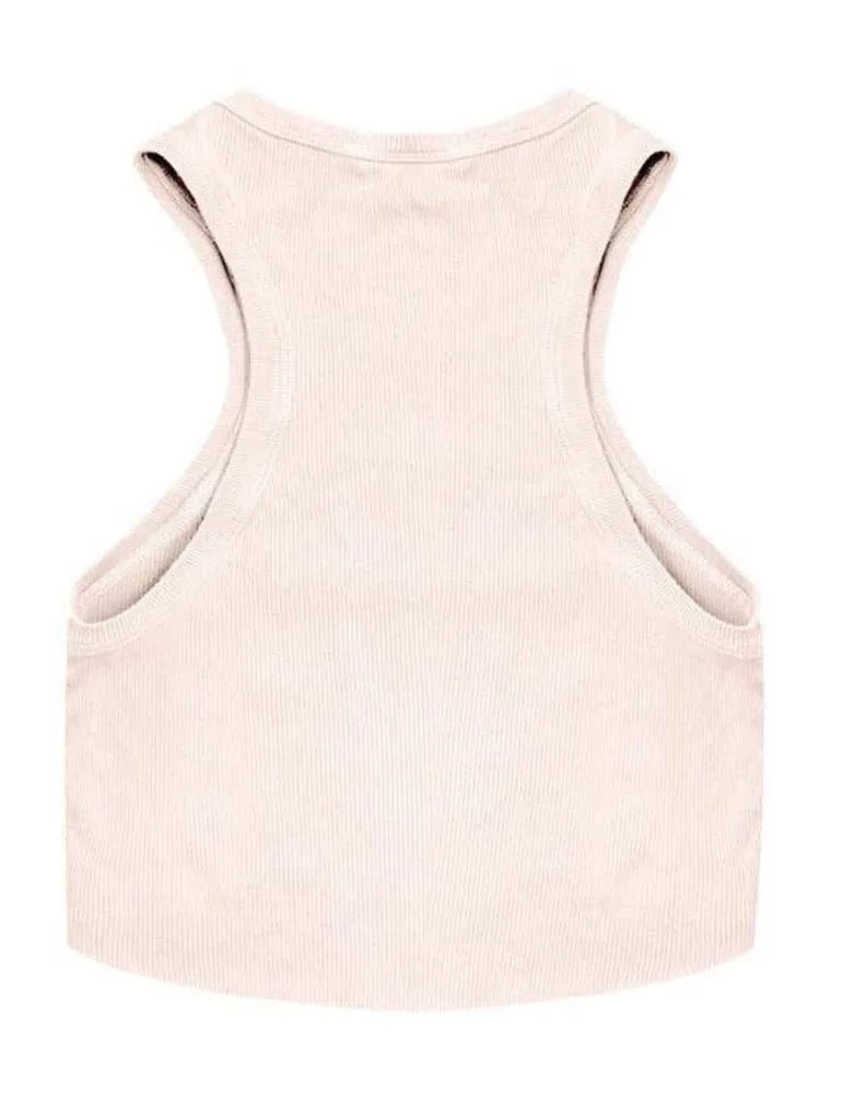 Boys Lie Rose Pink Ribbed Tank Top