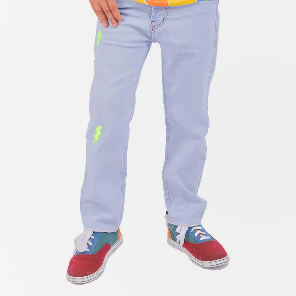 Boys Pant Denim EMB - Ice Blue