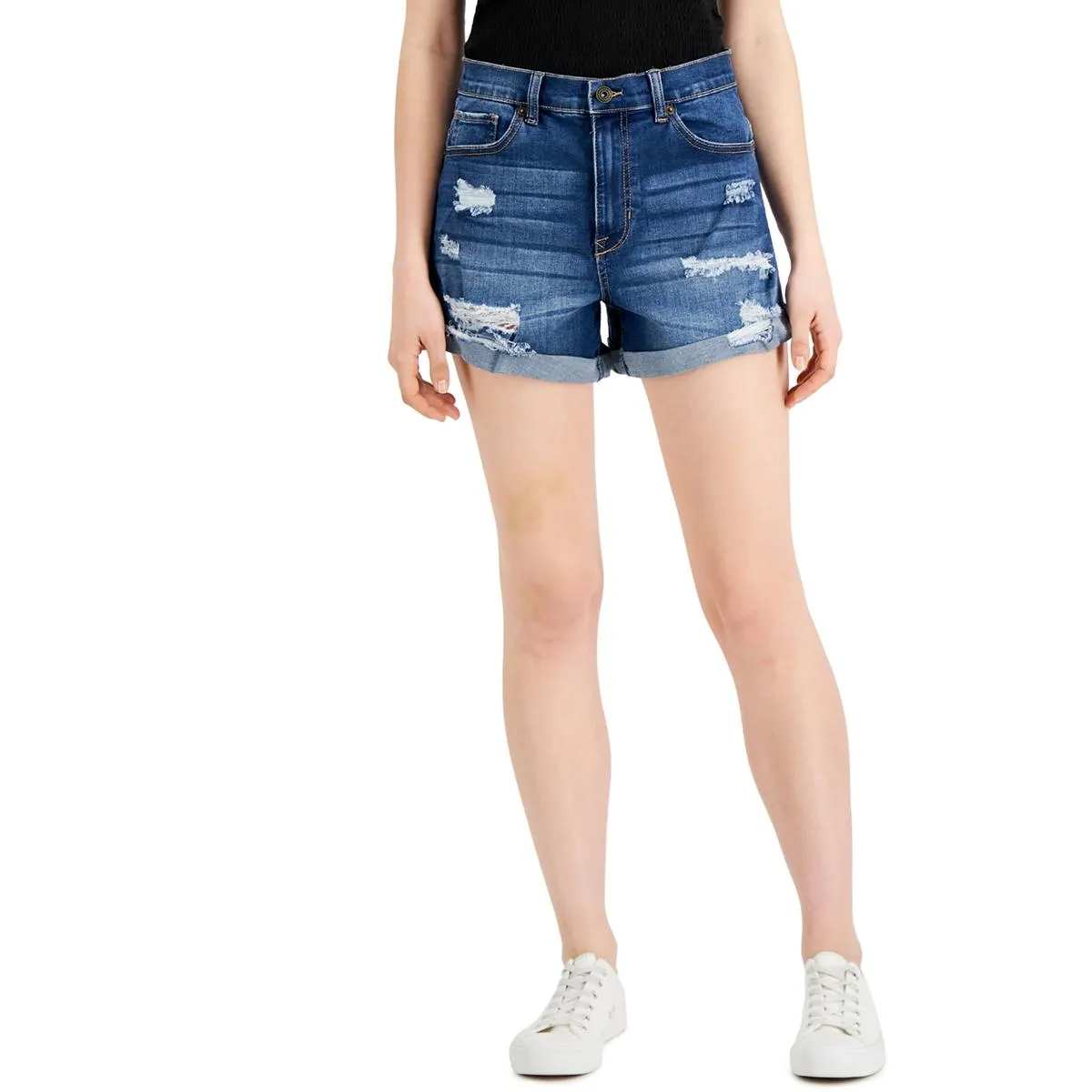 Celebrity Pink Womens High Rise Mini Denim Shorts