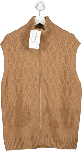 cos Beige Responsibly Sourced Wool Cable Knit Gilet BNWT UK M