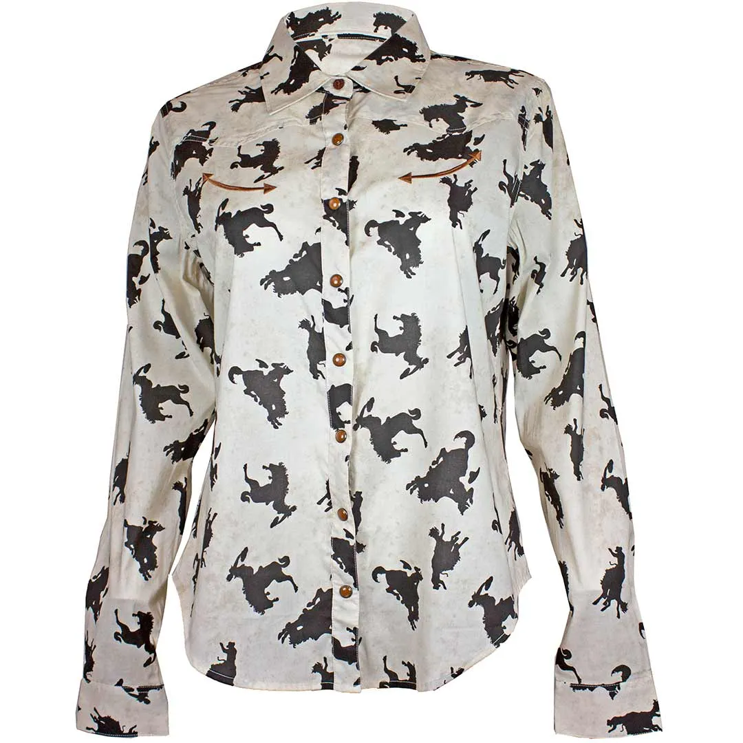 Cruel Denim Women's Bronc Print Snap Shirt