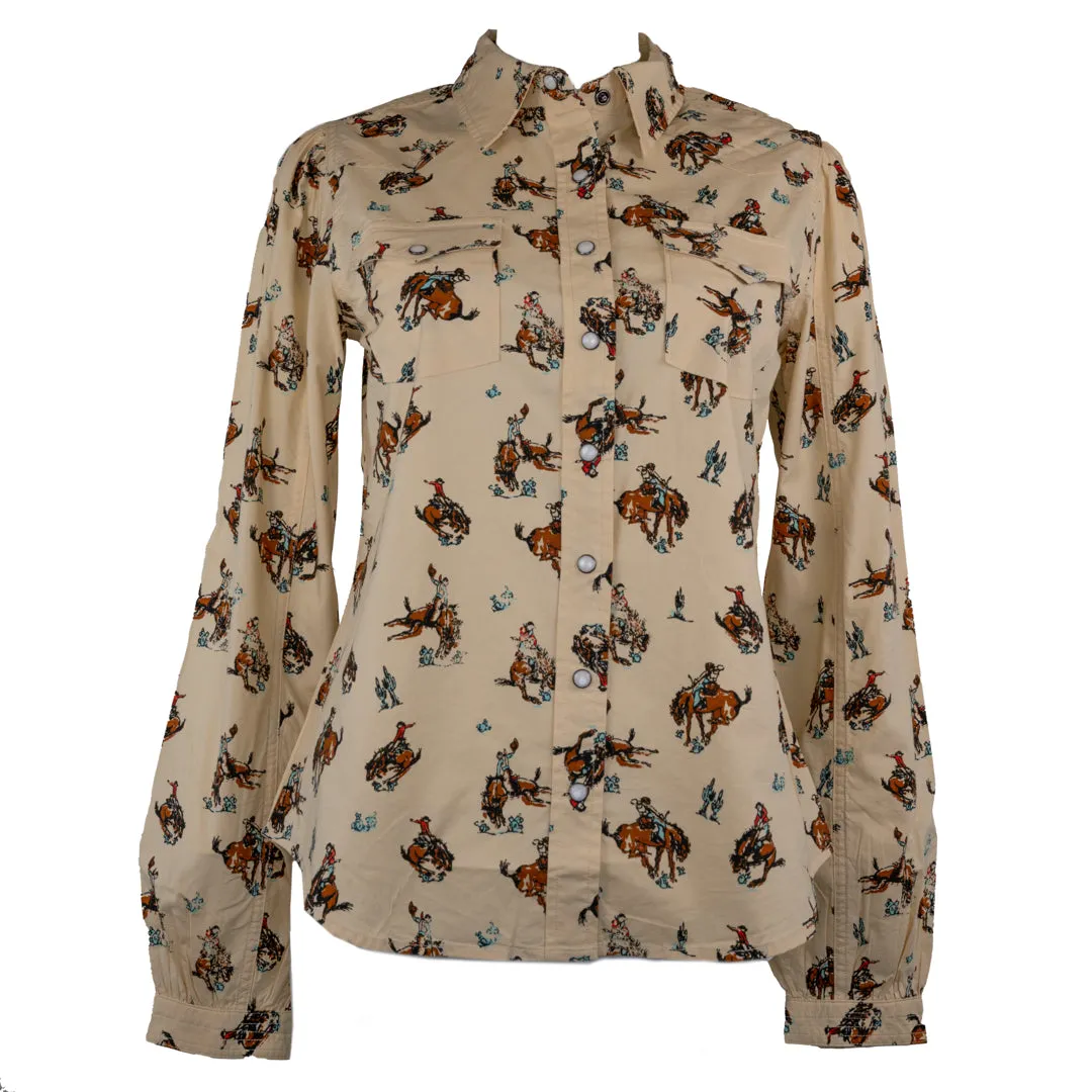 Cruel Denim Women's Horse Western Print Snap Shirt