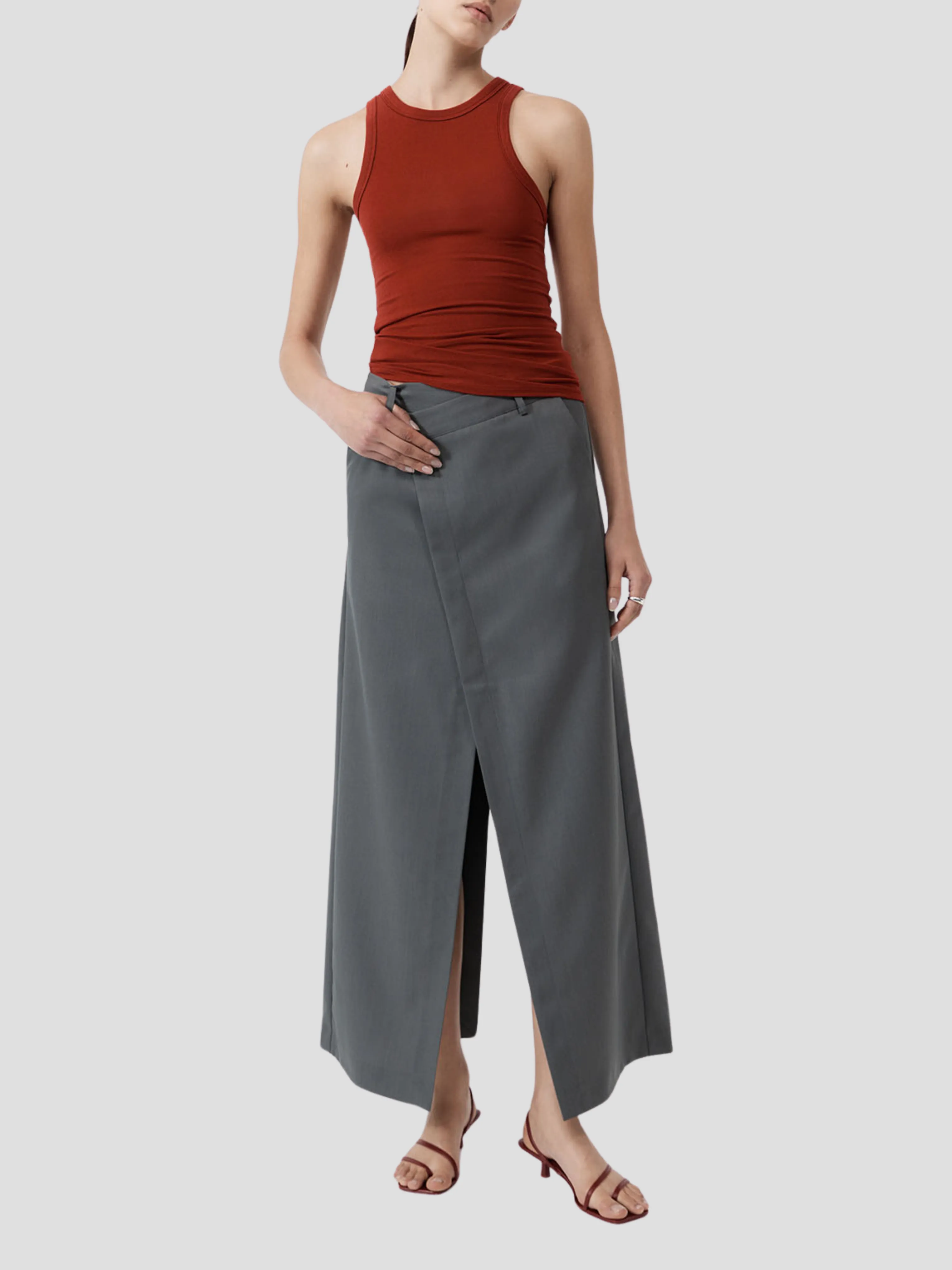 Deconstructed Waist Maxi Skirt