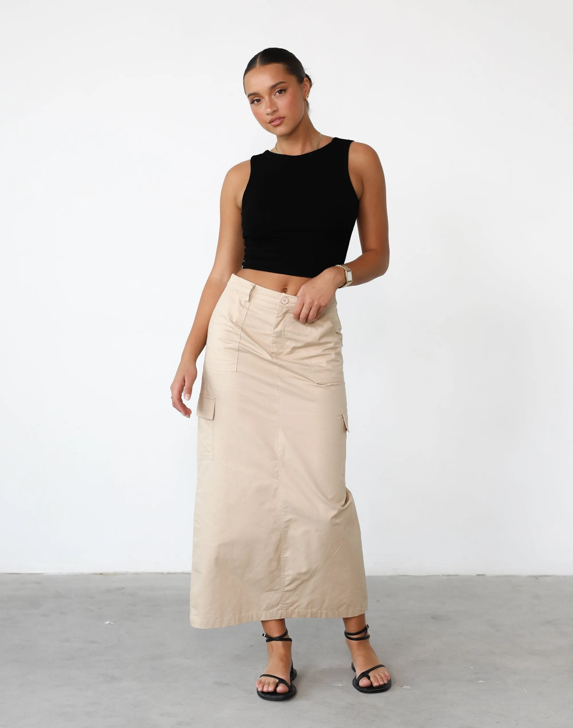 Deena Maxi Skirt (Oat)