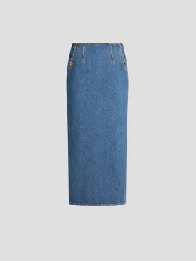 Denim Midi Skirt