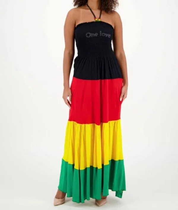 Dress - One Love Rasta Tube Dress