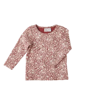 Emily Cotton Top - Red Floral