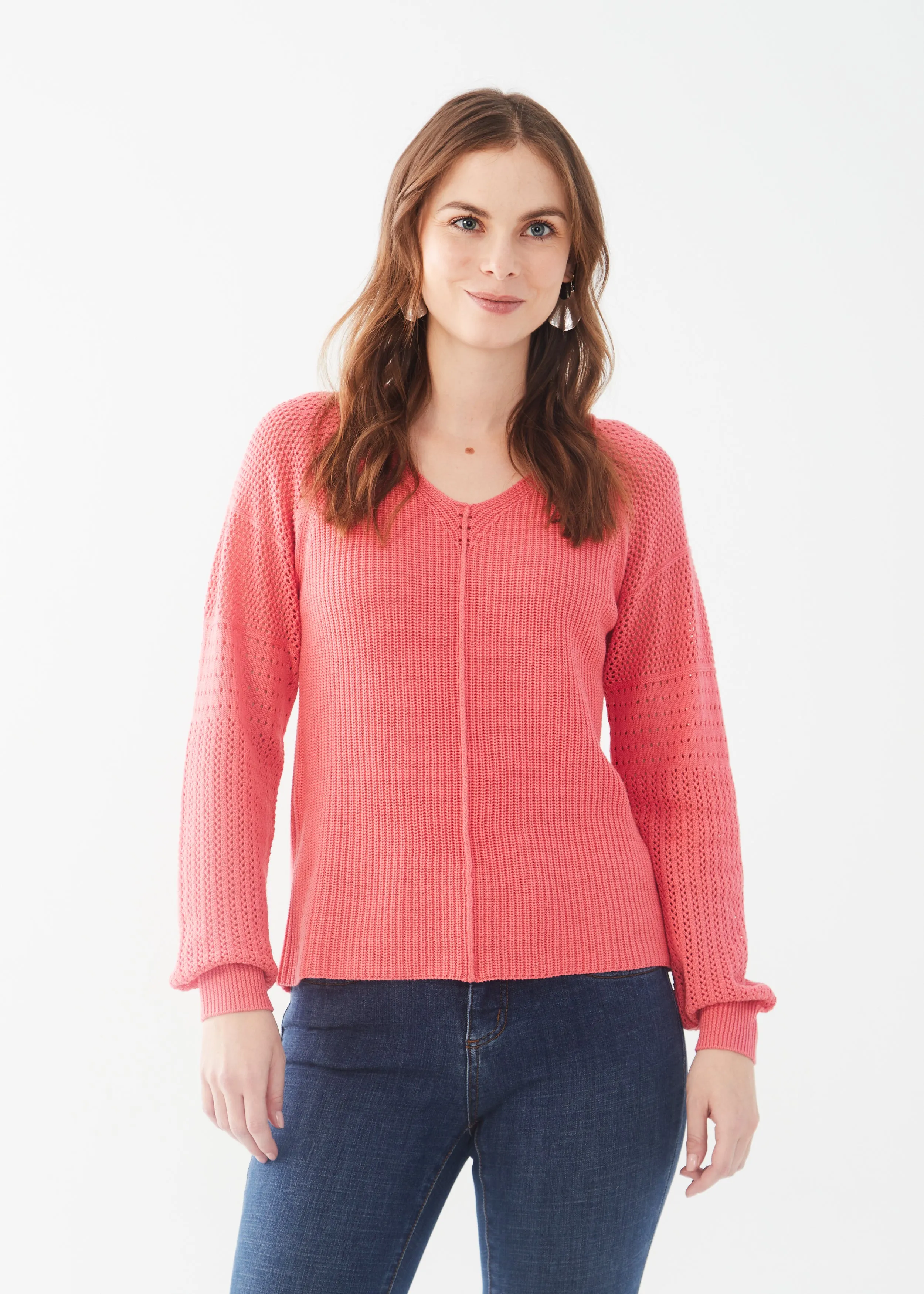 FDJ sweater 1034624, pointelle sleeve (2 colors)