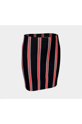 Flaming Stripes Fitted Skirt