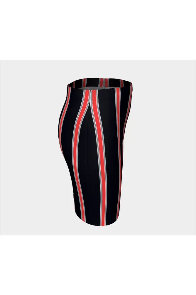 Flaming Stripes Fitted Skirt