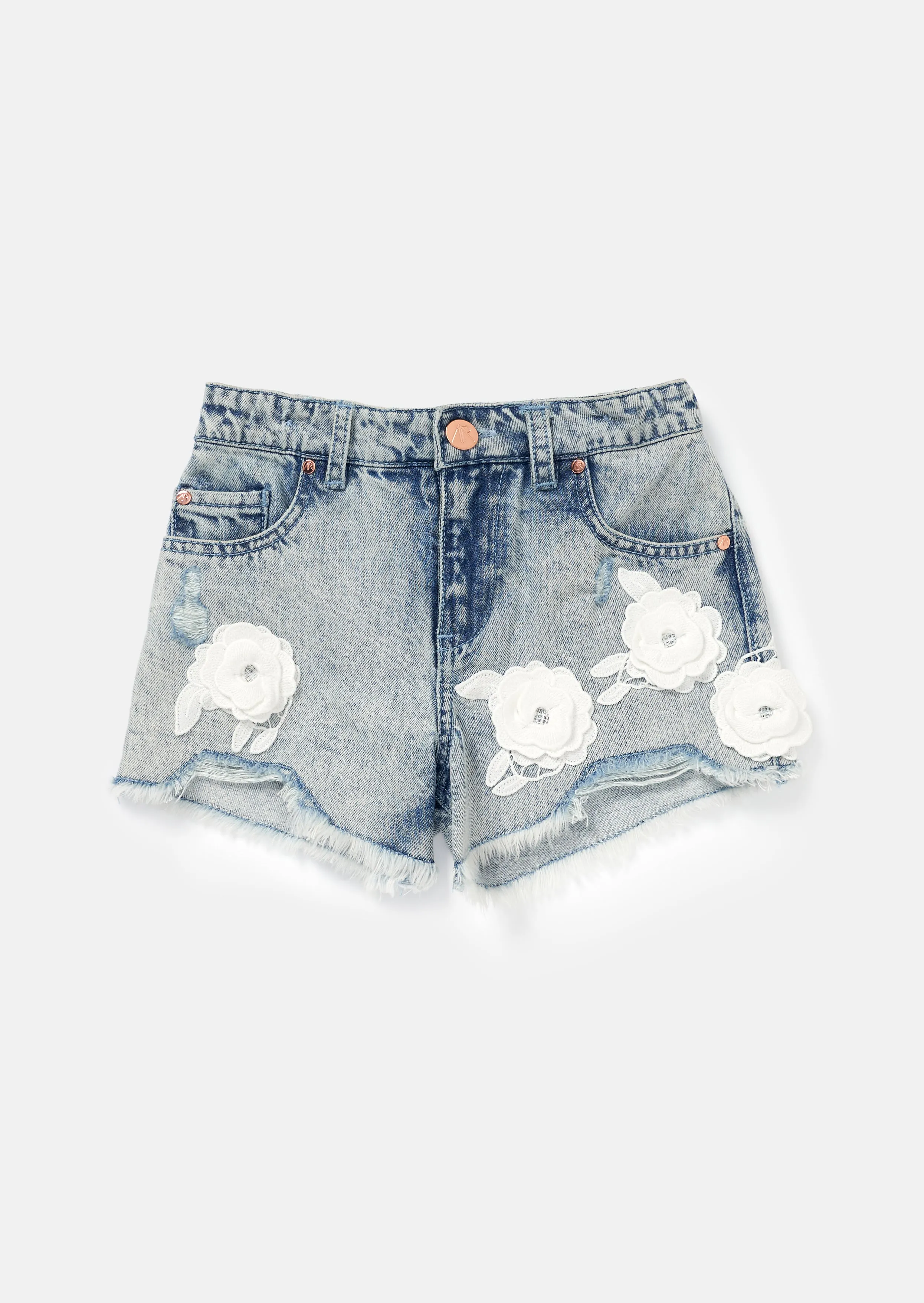 Fleur Flower Denim Shorts