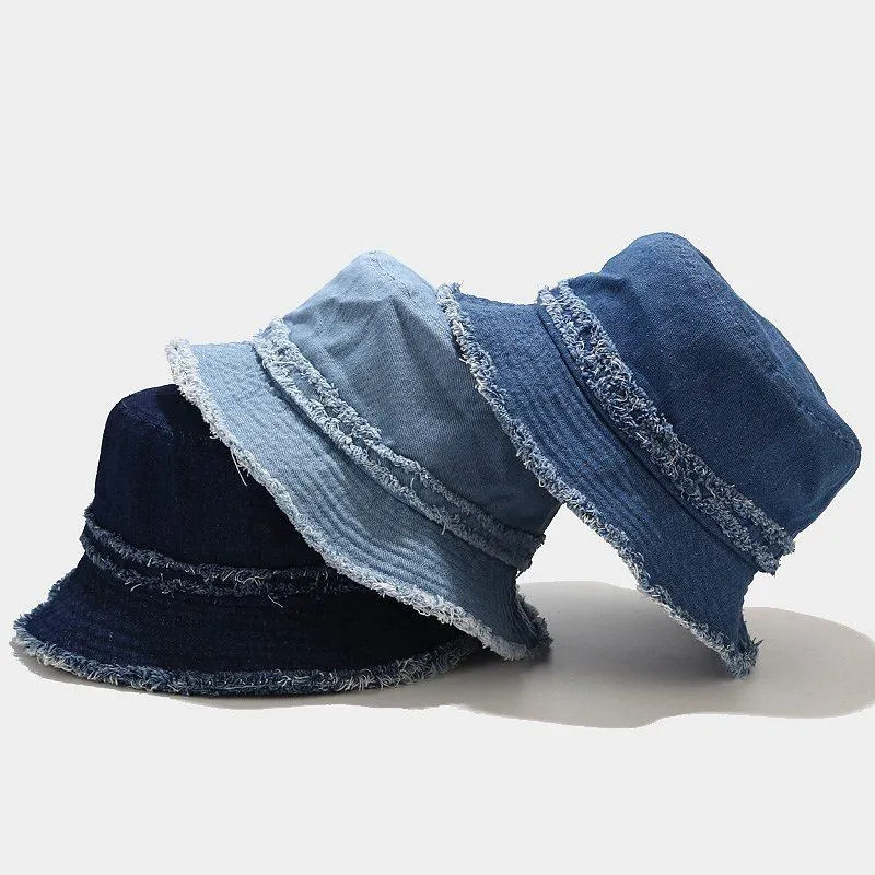 Foldable Fisherman Hat Washed Denim Bucket Hats