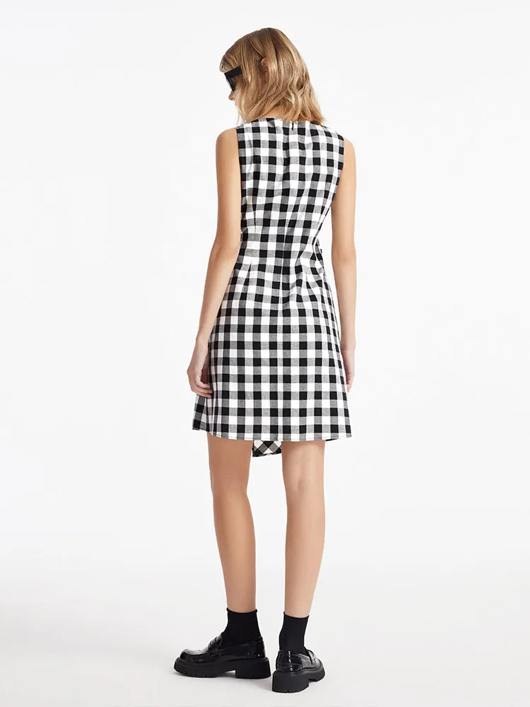 Gingham Wrapped Women Mini Dress