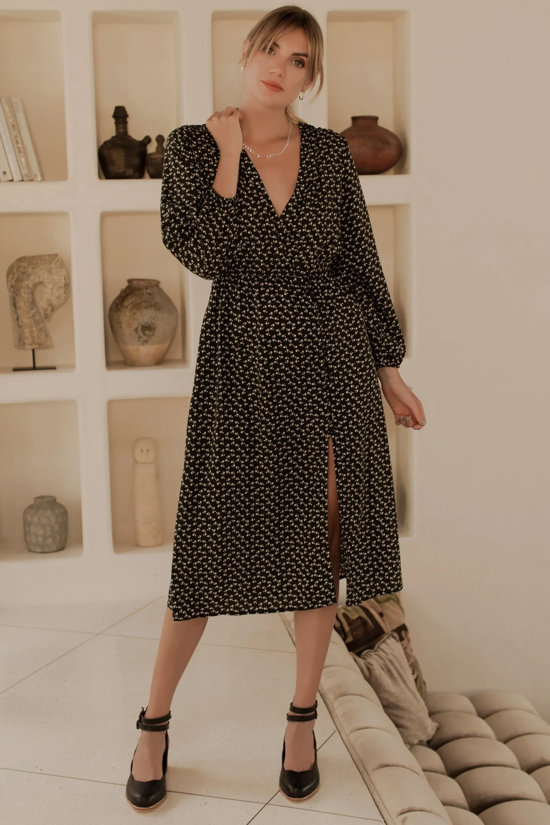 Greta Long Sleeve Midi Dress (Sale)