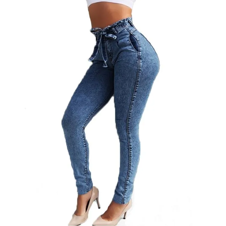 High Waist Jeans Women Slim Stretch Denim Jean