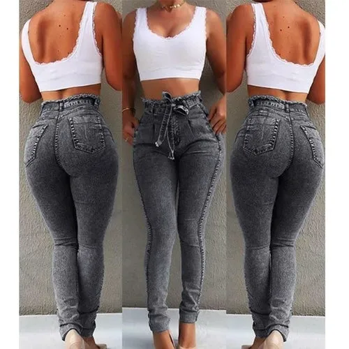 High Waist Jeans Women Slim Stretch Denim Jean