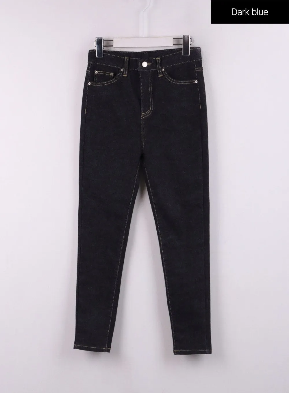 High Waist Solid Skinny Jeans CJ425