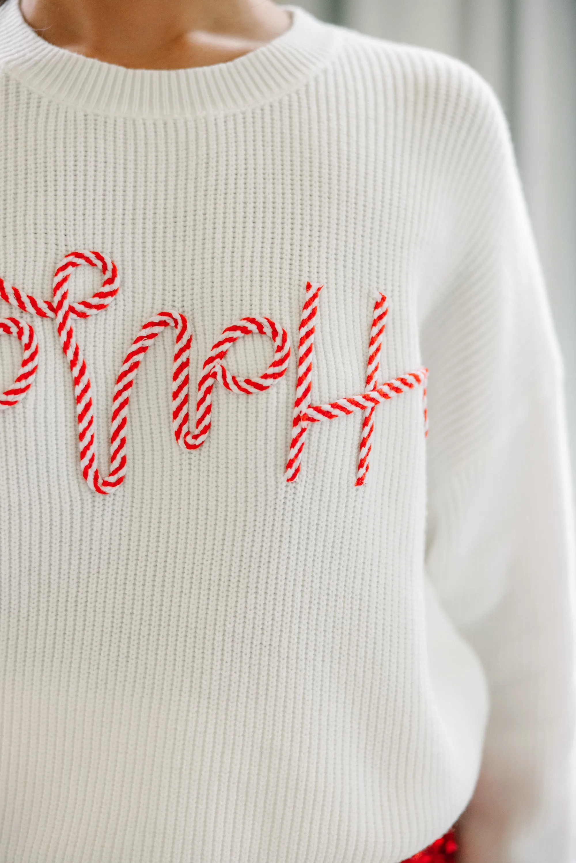 Hohoho White Knit Sweater