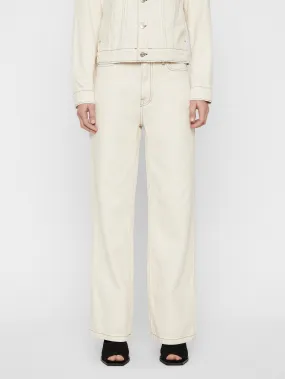 J.Lindeberg Womens Lucie High-Waisted Hue Jeans - Elegant Cloud White Color