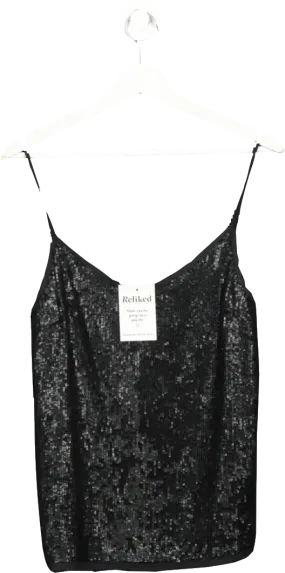 Joie Black Sequin Scoop Neck Camisole UK XS