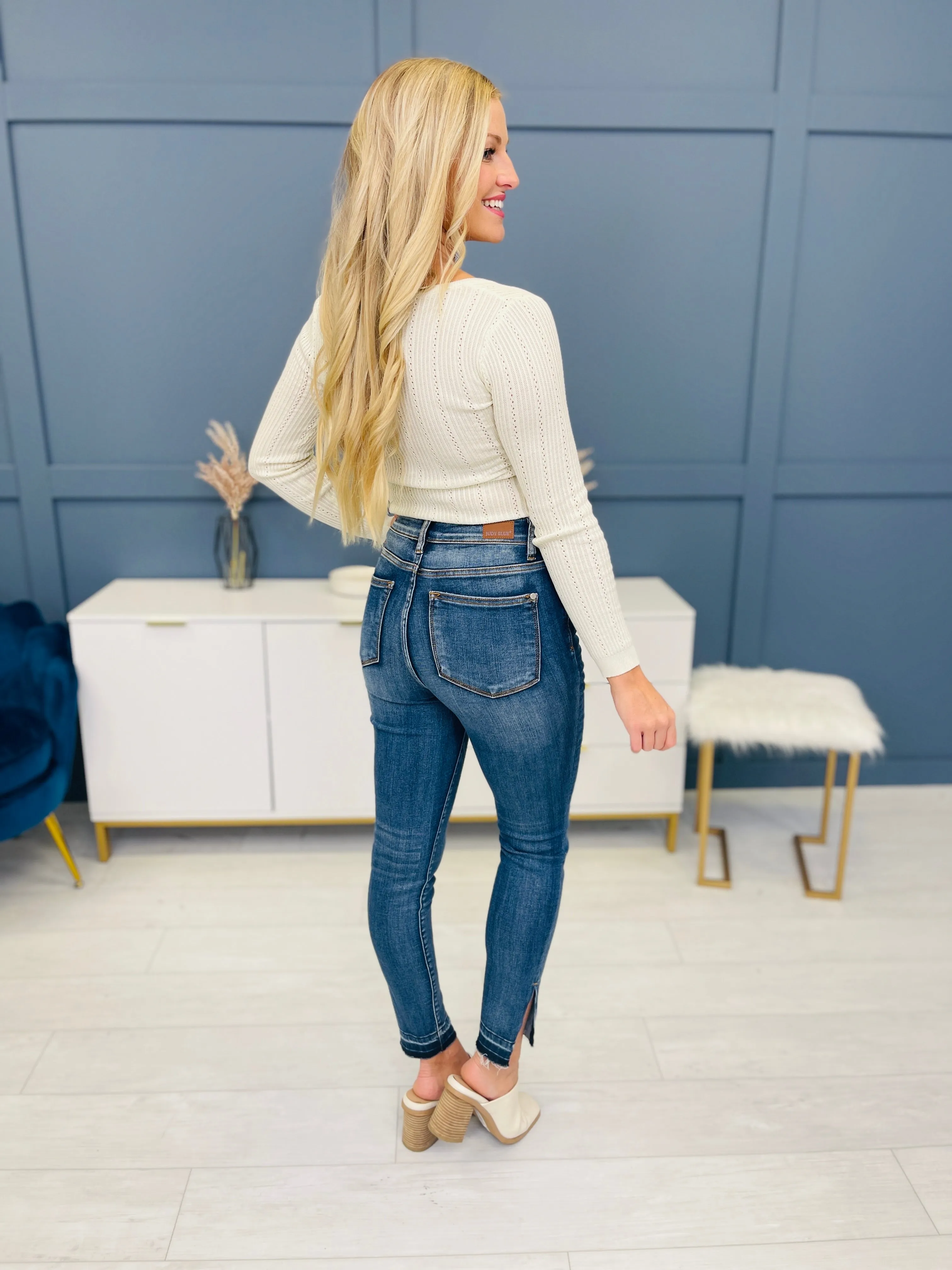 Judy Blue REG/CURVY You Can't Slit With Us Side Slit Skinny Jeans