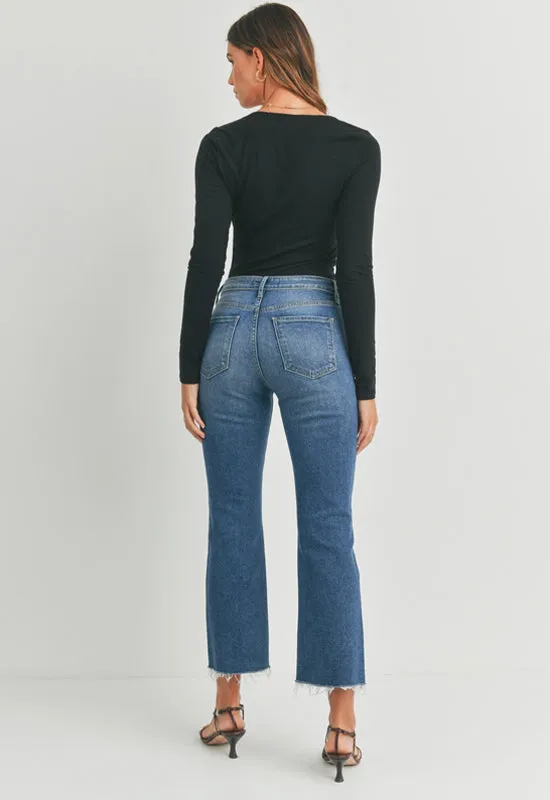 Just Black - Vintage Cropped Flare Dark Denim