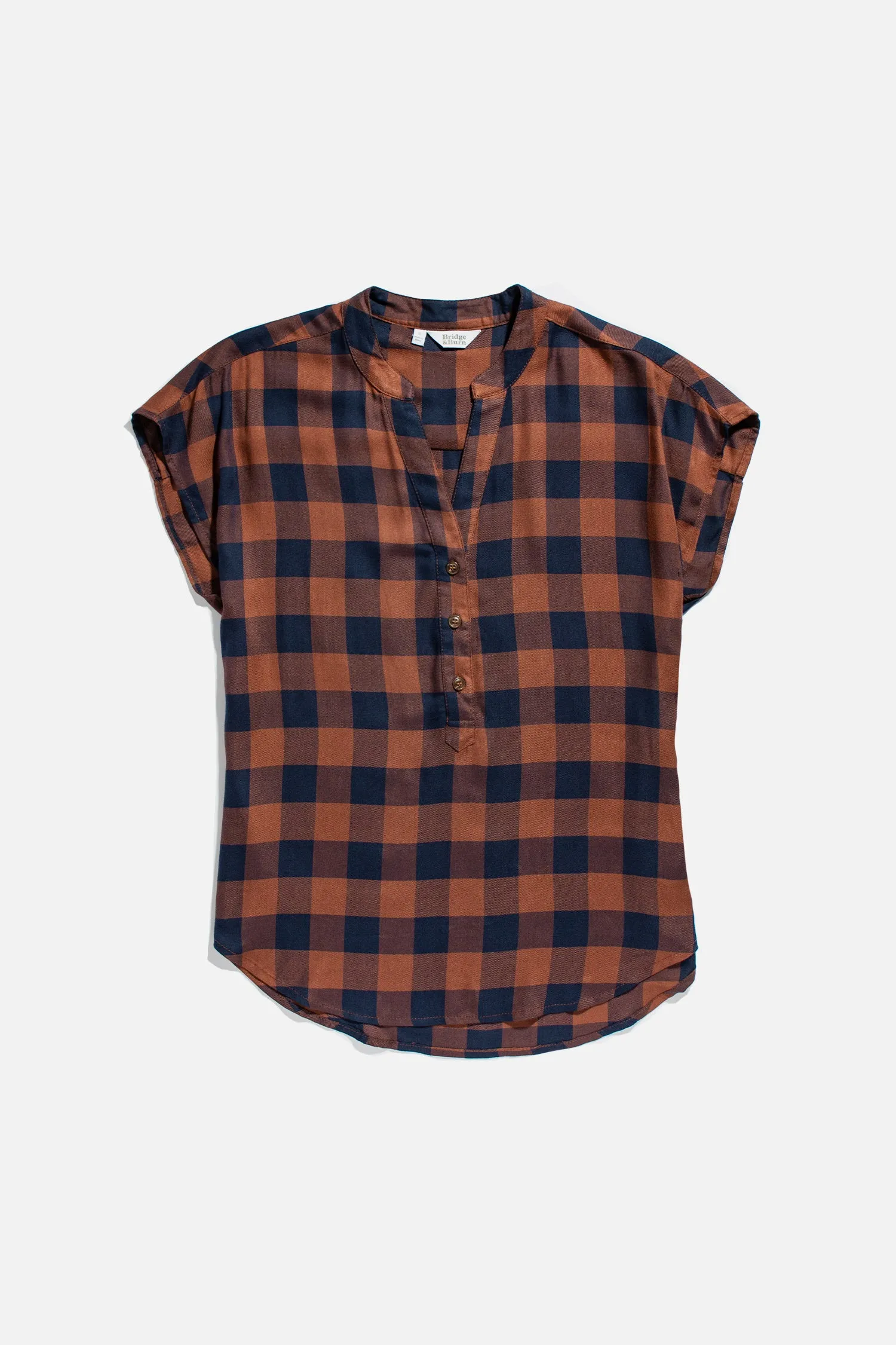 Ladd Blouse / Navy-Rust Gingham