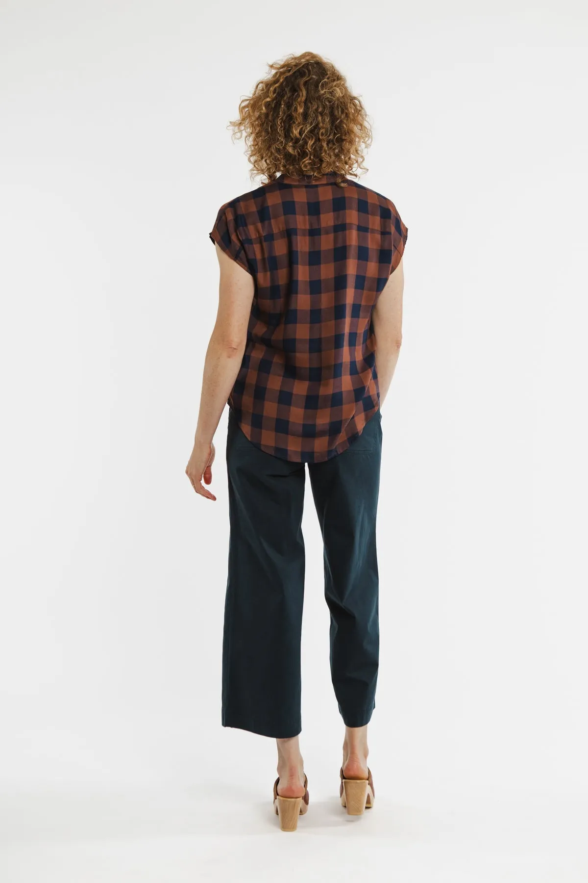 Ladd Blouse / Navy-Rust Gingham