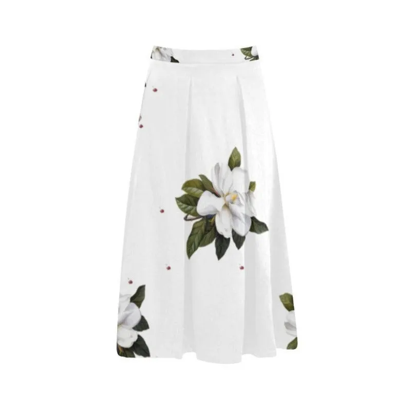 Magnolia on White Aoede Crepe Skirt