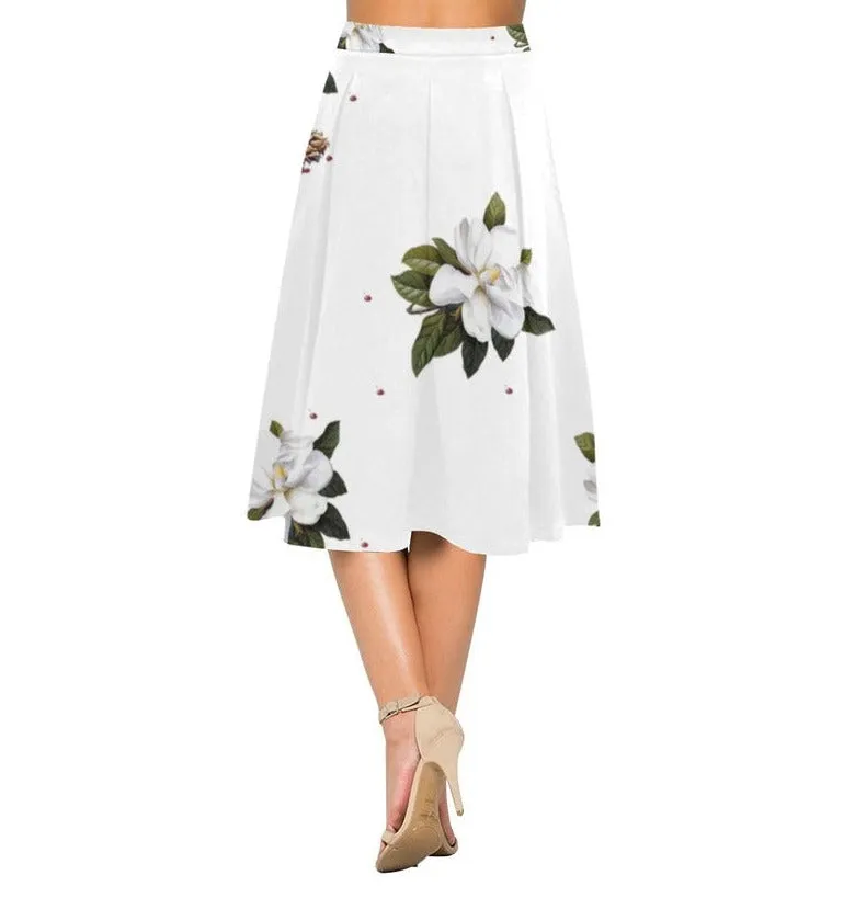 Magnolia on White Aoede Crepe Skirt