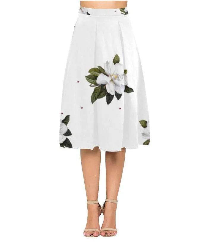 Magnolia on White Aoede Crepe Skirt