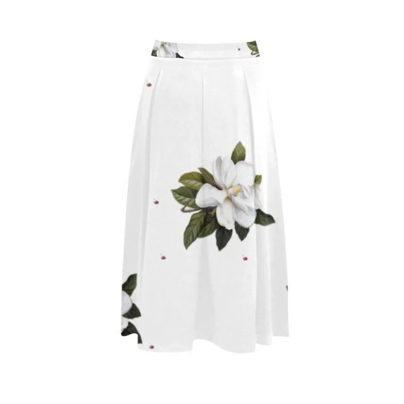 Magnolia on White Aoede Crepe Skirt