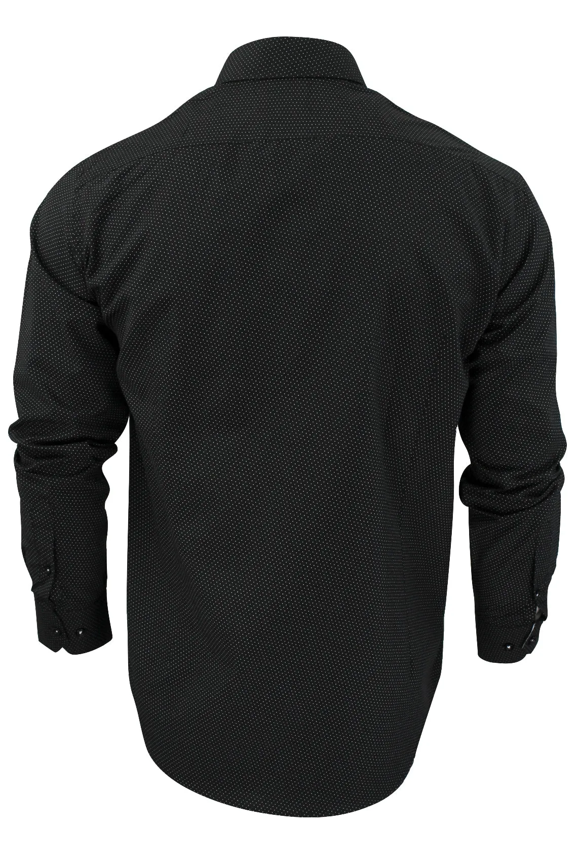 Mens Long Sleeved Shirt by Xact Clothing Mini Polka Dot