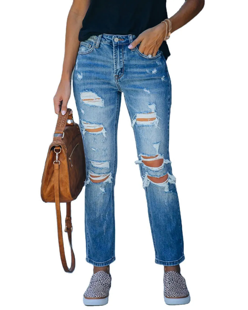 Mid-waist Denim Jeans Fayed Pants