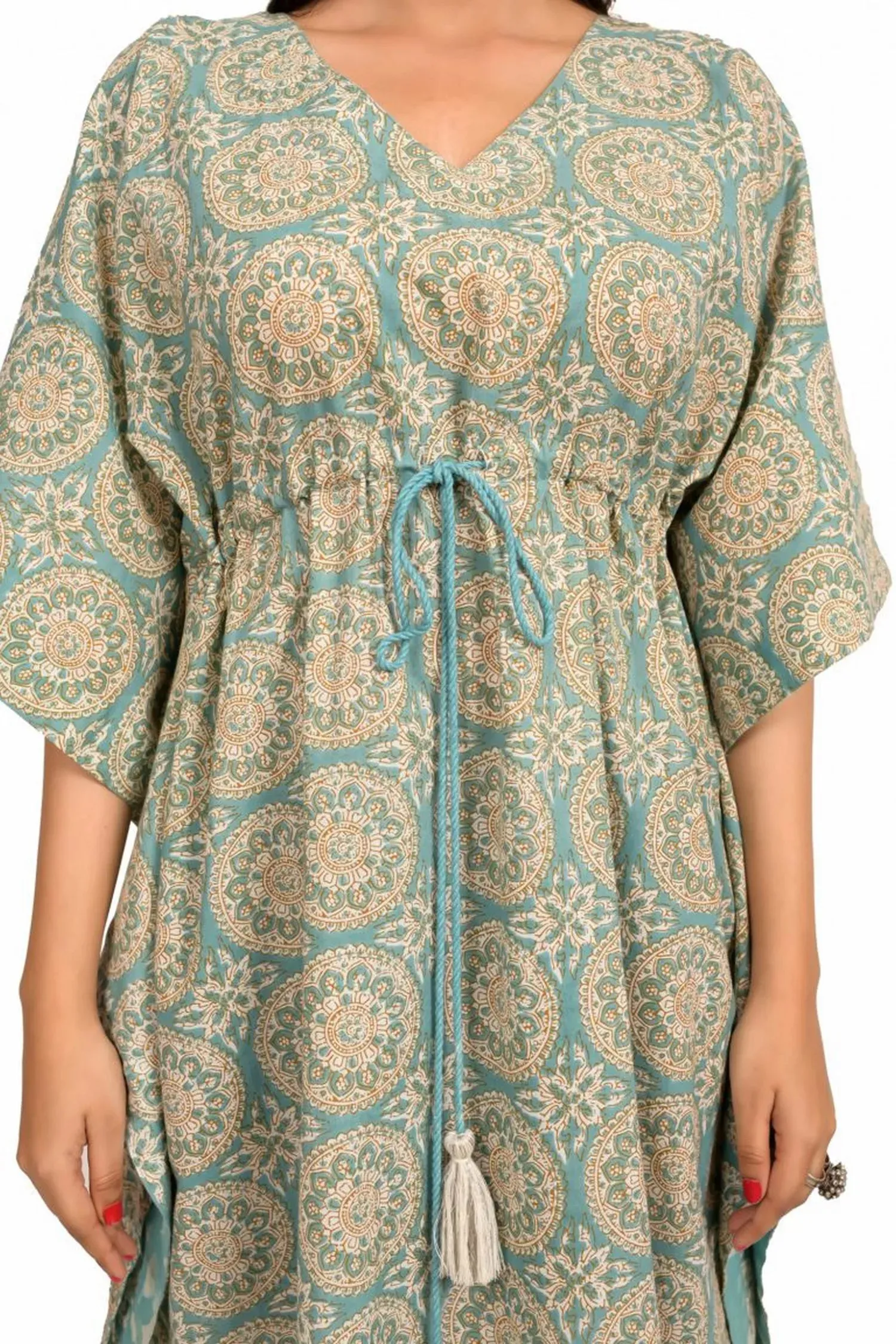 Mint Green Printed Kaftan