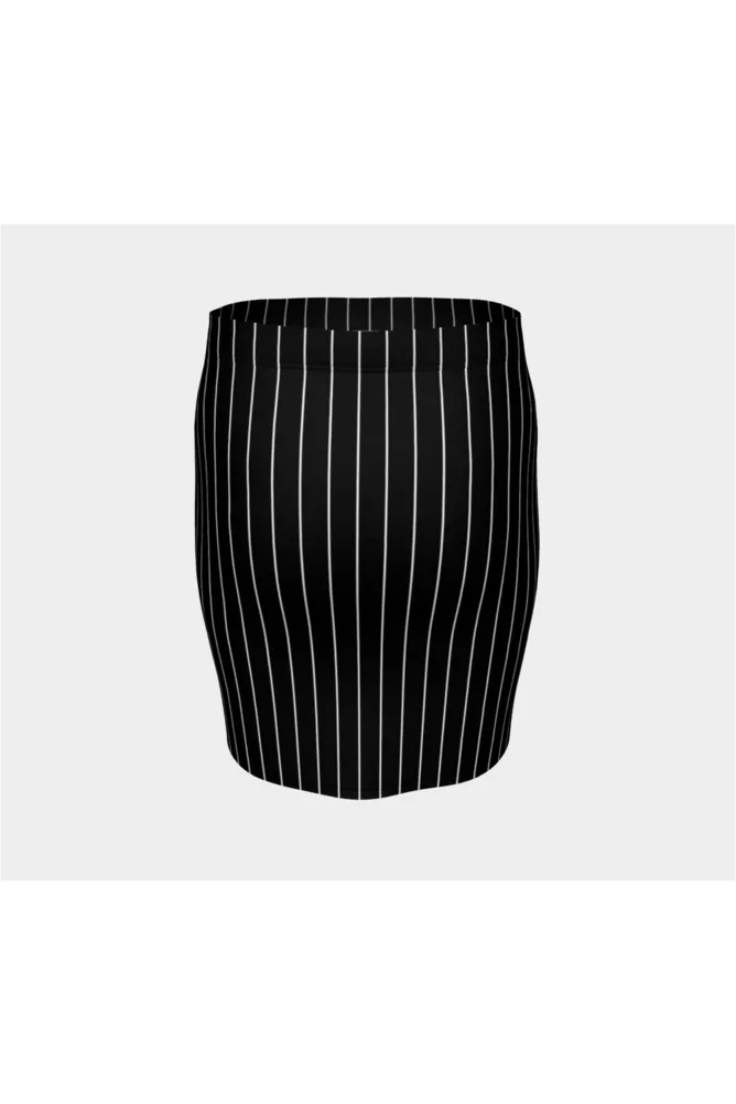 Mobster Pinstripe Fitted Skirt