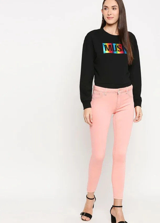 Montreal Peach Color Push Up Jeans